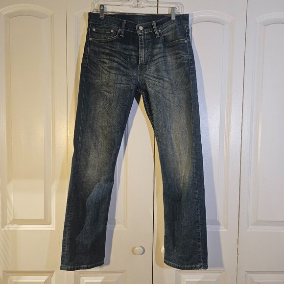 Levis 513 Jeans Mens 31x30 Blue Slim Straight Stretch Denim Mid Rise Classic - Picture 1 of 8